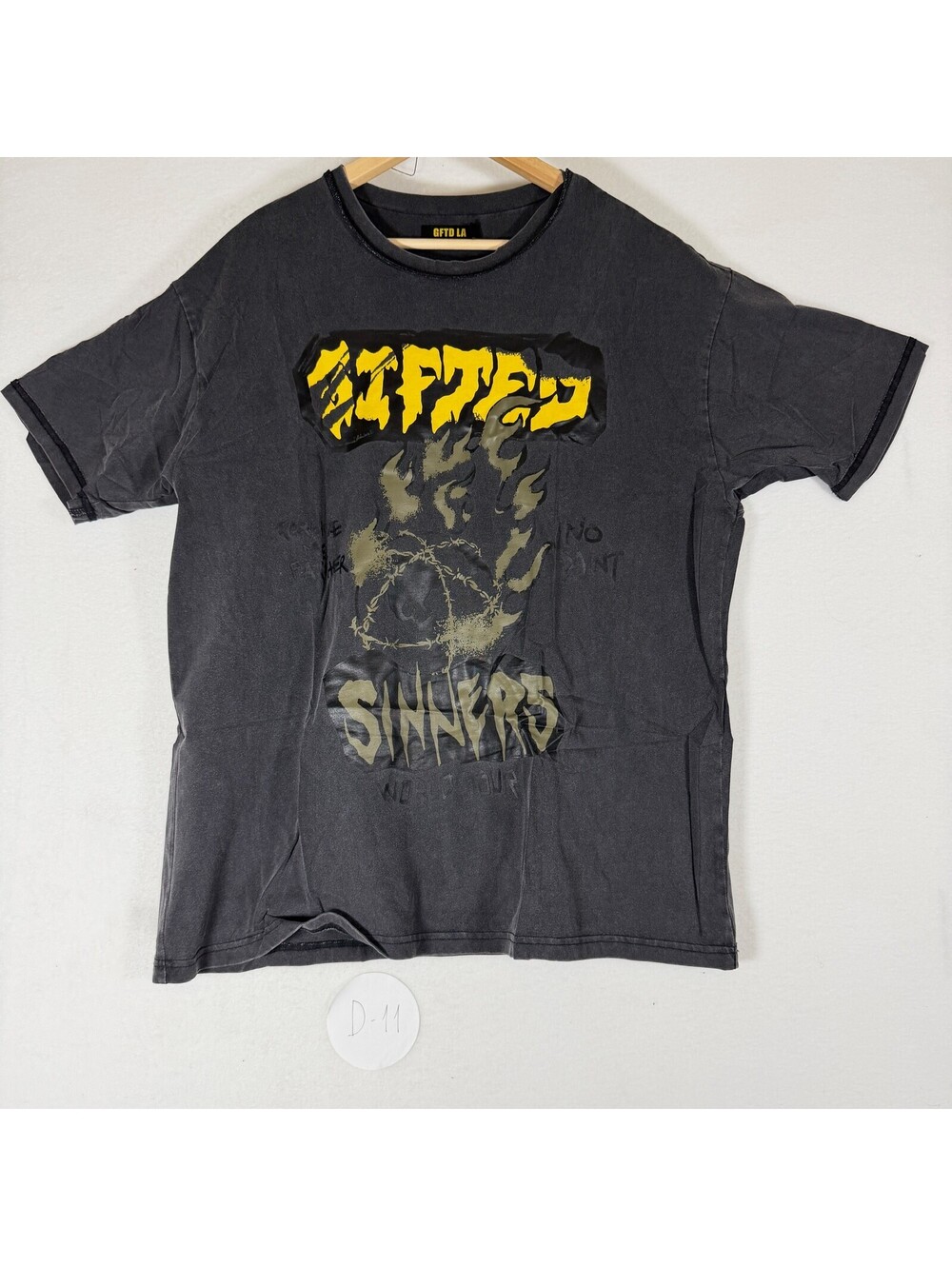 GFTD LA Gifted Tour Sinners Graphic T-Shirt Black Men's 2XL D-11